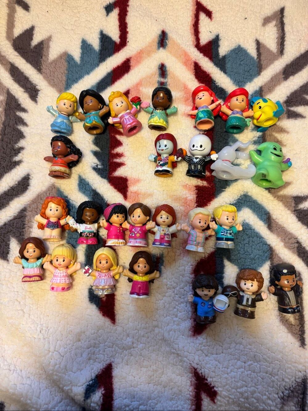 Fisher Price little people figures mixed lot disney Barbie princess